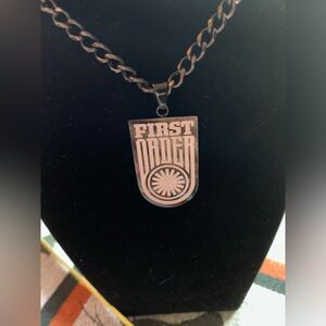 First Order Pendant Necklace - Black and Silver 12 in long great condition.